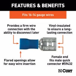 CURT Female Quick Connectors, 16-14 Gauge Wire, Blue, 100-Pack thumbnail 4