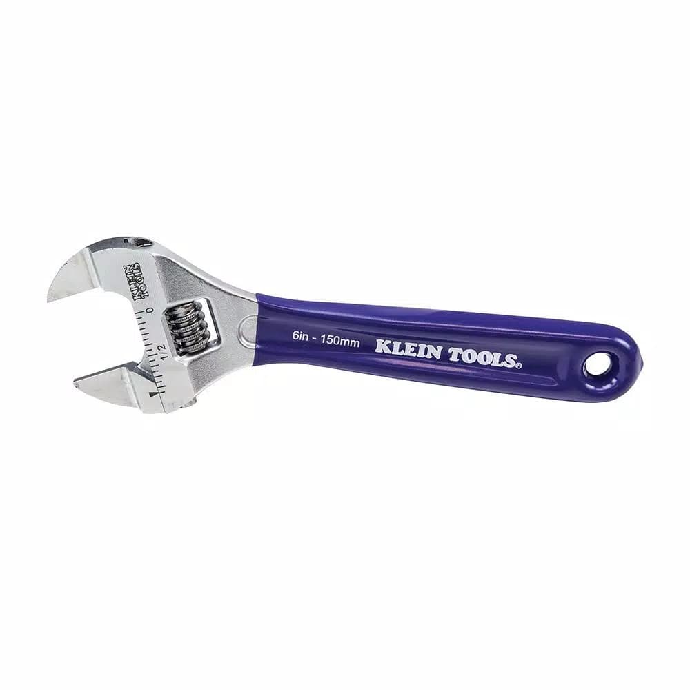 Klein Tools 6 in. Slim-Jaw Adjustable Wrench, Low Profile Steel Hand Tool