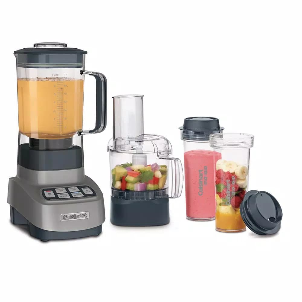 Cuisinart Velocity Ultra Trio 3-in-1 Blender and Food Processor with Travel Cups, Gunmetal Gray
