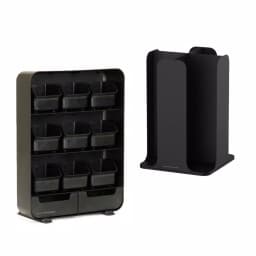 Mind Reader Black Coffee Pod and Condiment Organizer Station with Cup and Lid Storage thumbnail 1