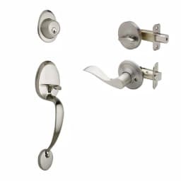 Copper Creek Colonial Handleset with Waverly Lever Trim, Satin Stainless Steel thumbnail 1