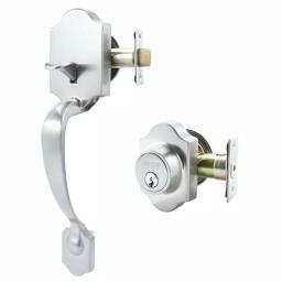 Toledo Fine Locks Cordoba Double Cylinder Satin Nickel Entry Handleset thumbnail 1