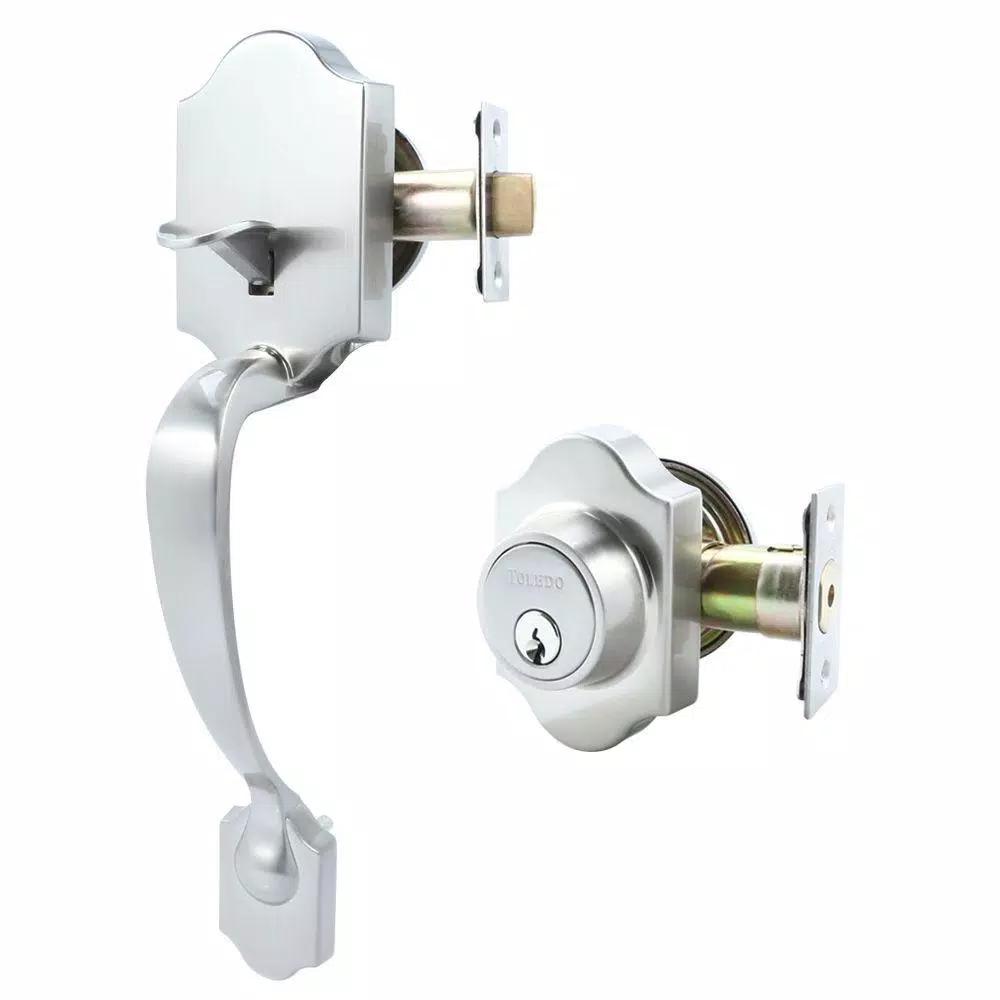 Toledo Fine Locks Cordoba Double Cylinder Satin Nickel Entry Handleset