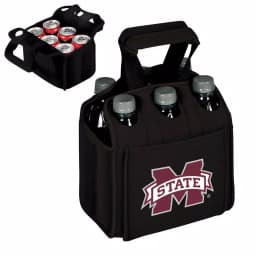 Picnic Time Mississippi State University Bulldogs 6-Bottle Insulated Neoprene Beverage Carrier, Black thumbnail 2