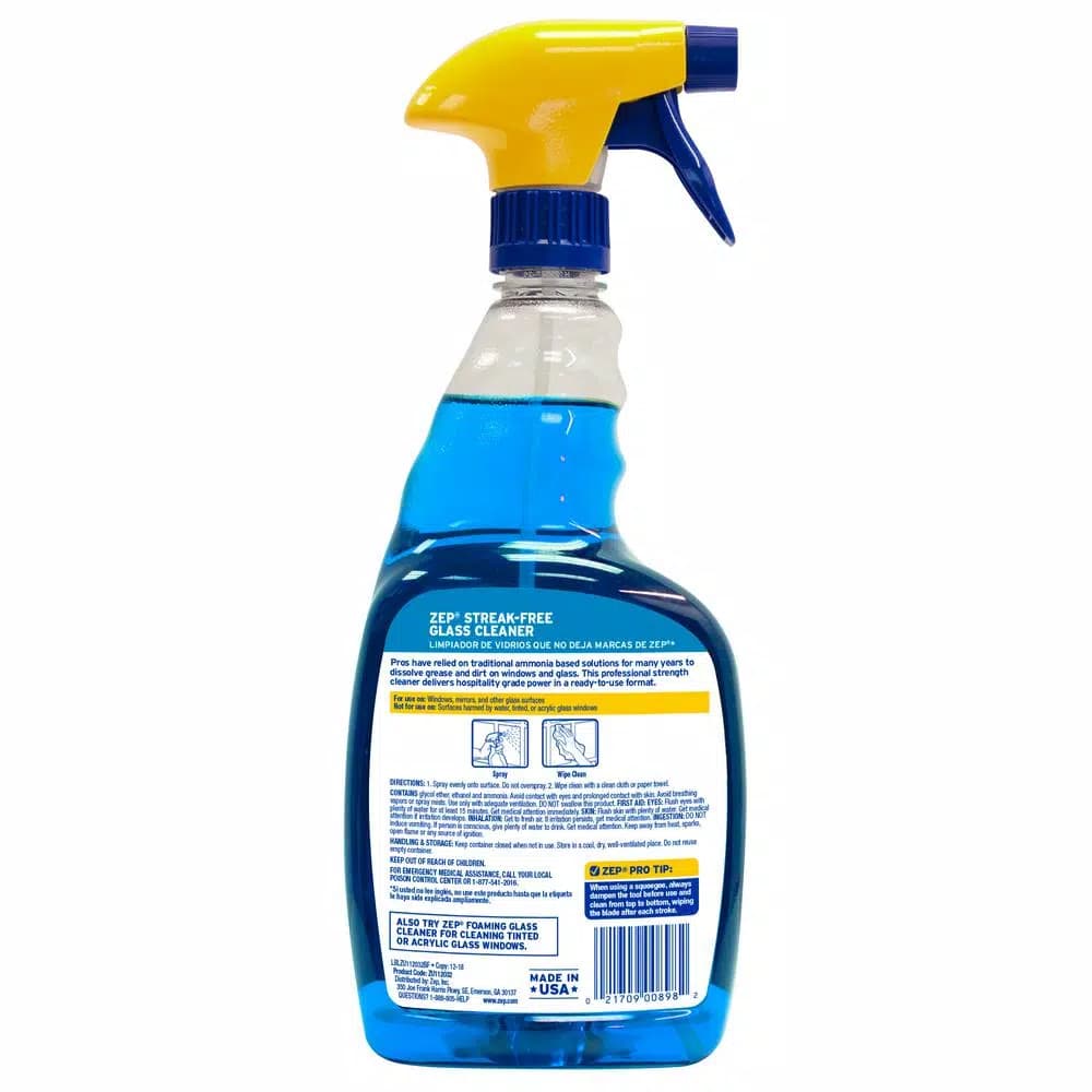 ZEP Streak-Free Glass Cleaner, 32 oz. (Case of 12)