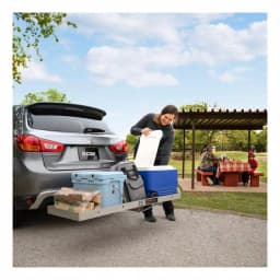 CURT 60" x 20" Aluminum Tray-Style Cargo Carrier with 2" Folding Shank, 500 lb. Capacity thumbnail 9
