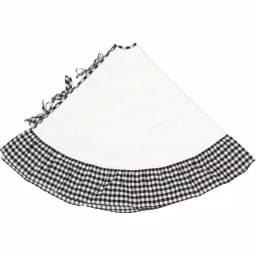 VHC Brands Emmie 60 in. Black and White Farmhouse Christmas Ruffled Tree Skirt thumbnail 3