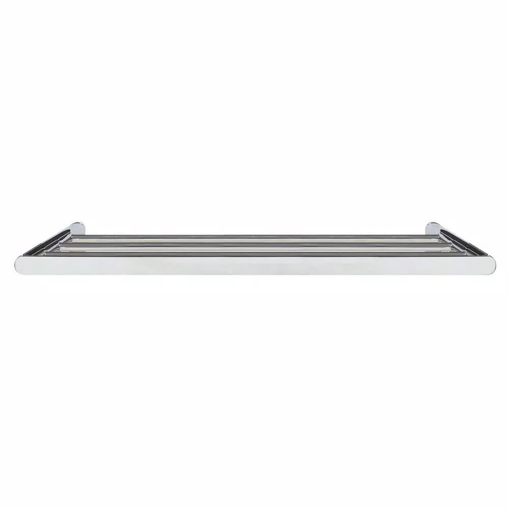 MODONA 24 in. Oval Polished Chrome Towel Rack