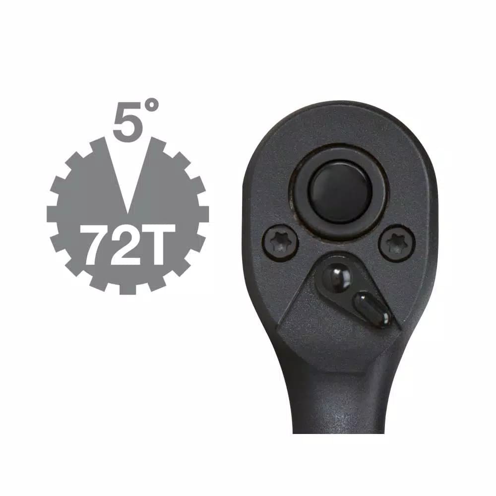 TEKTON 1/4 in. Drive 5 in. Composite Ratchet with 72-Tooth Gear
