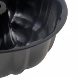 Home Basics Non-Stick Steel Fluted Bundt Cake Pan, Black thumbnail 2