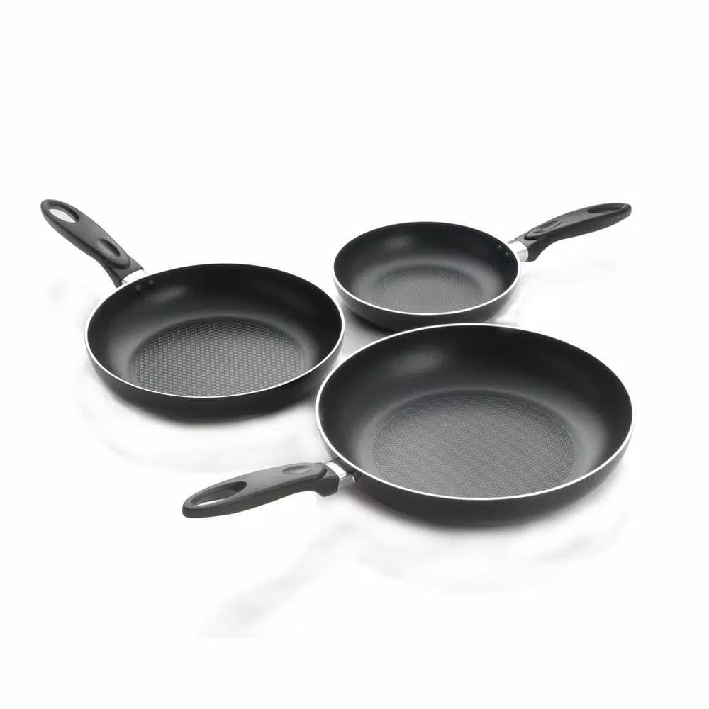 ExcelSteel Professional 12 in. Aluminum Nonstick Frying Pan with Induction Base, Black