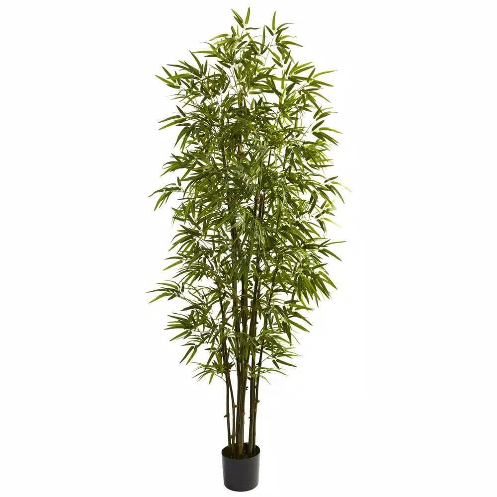Nearly Natural 7 ft. Green Bamboo Tree - 84 in. Artificial Indoor Plant with 2200+ Leaves