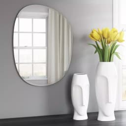 Unbranded Medium Oval Beveled Glass Frameless Accent Mirror, 18 in. x 24 in. thumbnail 1