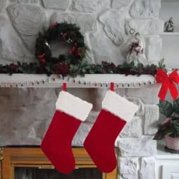 Glitzhome 20 in. Red Polyester Knitted Dog Stocking with Faux Fur Cuff (2-Pack) thumbnail 8