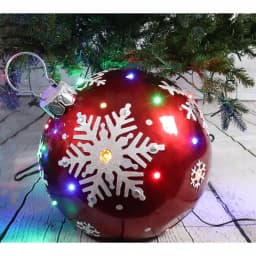 Fraser Hill Farm 1.5 ft. 24-Light LED Jeweled Ball Ornament with Snowflake Design thumbnail 5