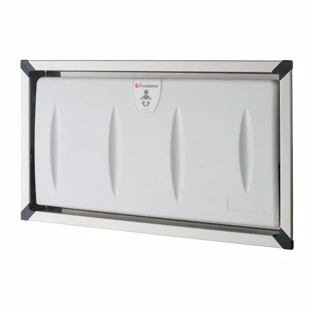 Foundations Horizontal Recessed Baby Changing Station with Stainless Steel Frame