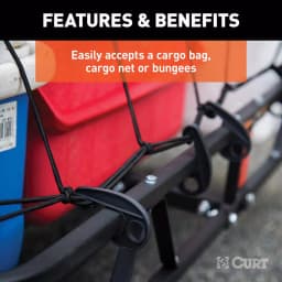 CURT 48 in. x 20 in. Steel Basket Style Hitch Cargo Carrier, 500 lb. Capacity, 2 in. Receiver with Adapter thumbnail 5