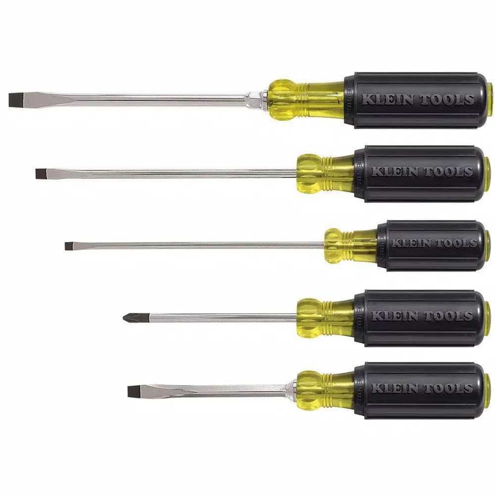 Klein Tools 5-Piece Cushion-Grip Screwdriver Set, Tempered Steel