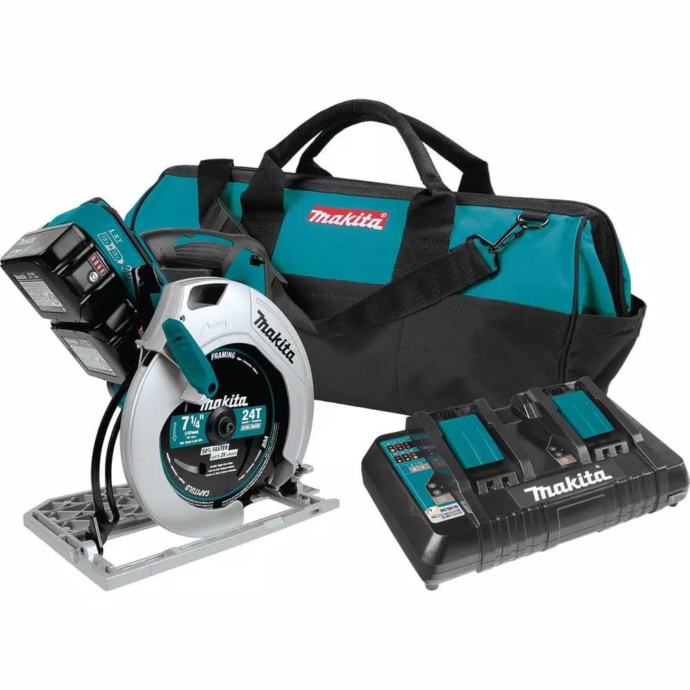 Makita 36V X2 LXT Cordless 7-1/4 in. Circular Saw Kit with (2) 5.0Ah 18V Batteries and Charger