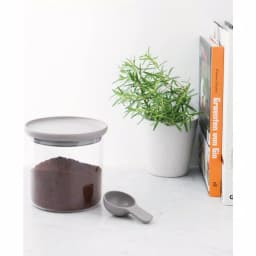 BergHOFF Leo 5 in. x 5 in. Gray Glass Food Container with Measuring Spoon thumbnail 5