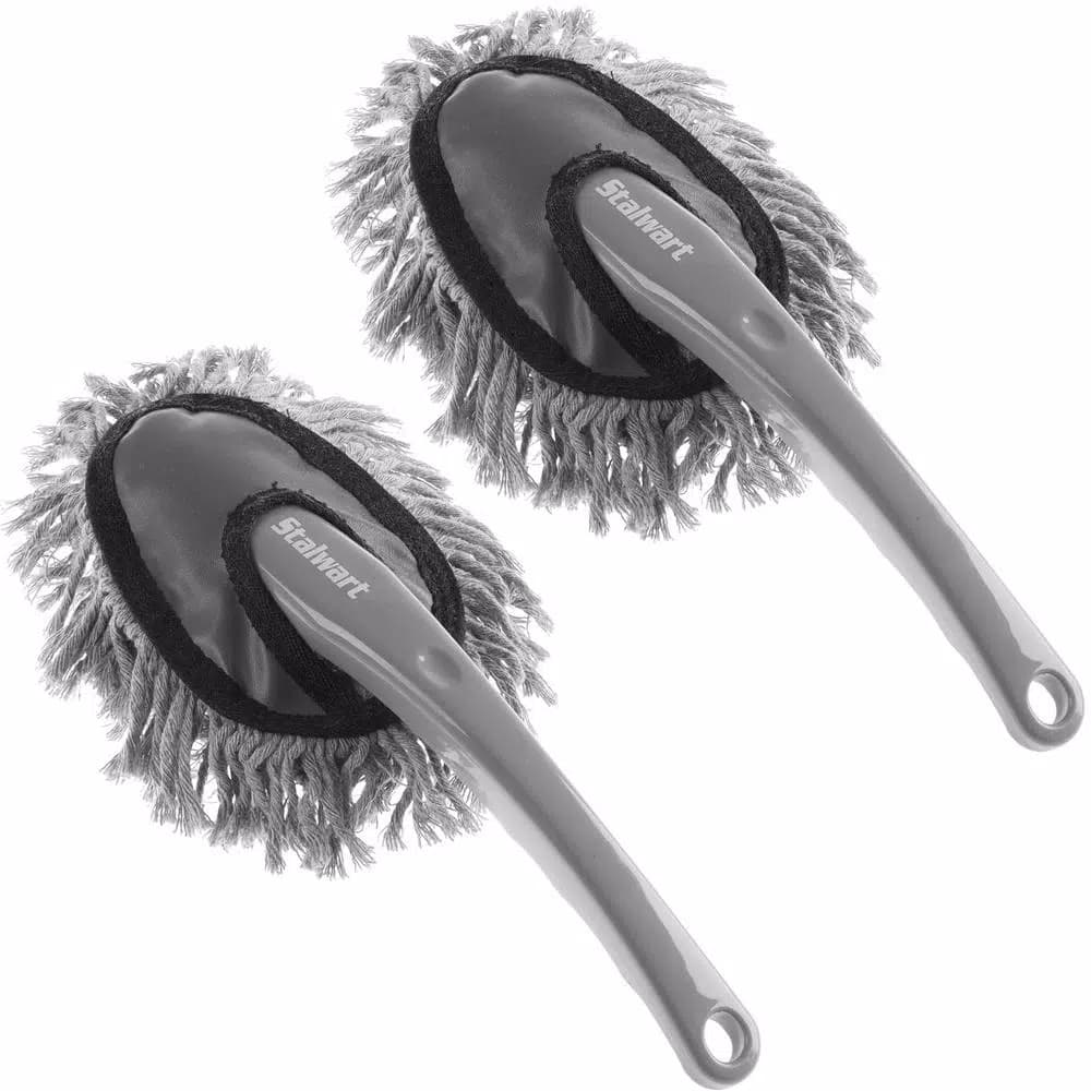 Stalwart Gray Car Duster 2-Pack - Soft Cotton Yarn Interior & Exterior Cleaner