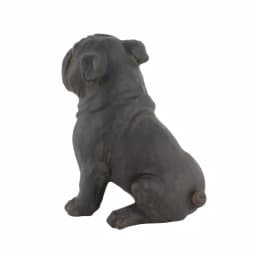 LITTON LANE Polystone Sitting Bulldog Sculpture - Rustic Bronze Dog Statuary thumbnail 4