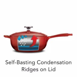 Tramontina Gourmet 3 Qt. Enameled Cast Iron Saucier with Lid, Gradated Red thumbnail 7
