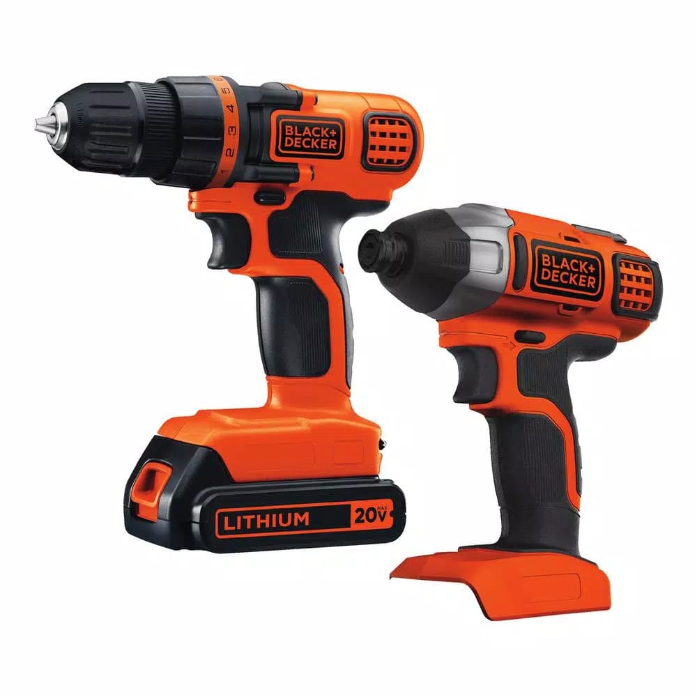 BLACK+DECKER 20V MAX Lithium-Ion Cordless Drill/Driver and Impact Driver 2-Tool Combo Kit