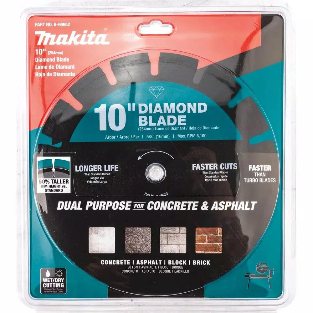 Makita 10 in. Segmented Rim Dual Purpose Diamond Blade for Concrete and Masonry