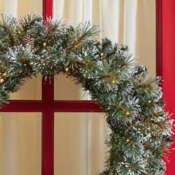 Home Accents Holiday 30in. Sparkling Amelia Pine Pre-lit LED Artificial Christmas Wreath with 50 Warm White Micro-Dot Lights thumbnail 5