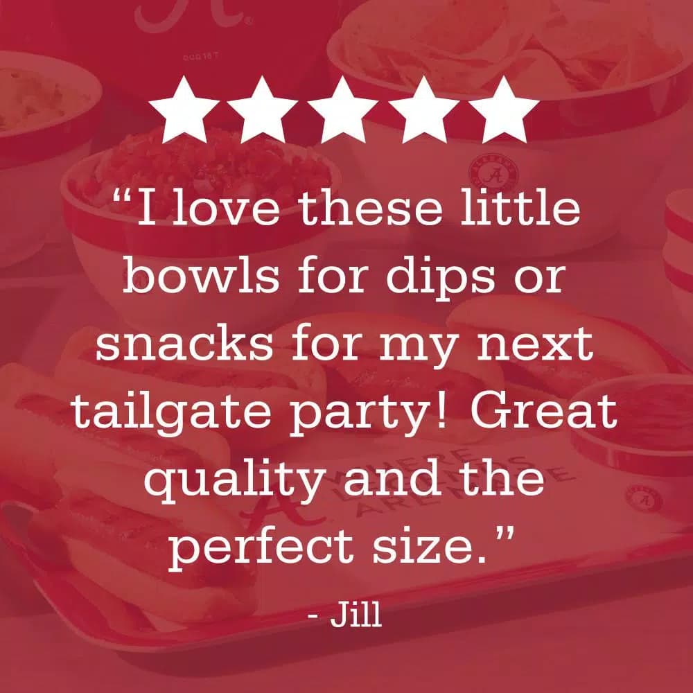 College Kitchen Collection Alabama Crimson Tide 4-Piece Party Bowl Set, Crimson Red