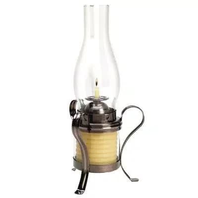 Candle by the Hour 40 Hour Beeswax Coil Candle with Hurricane Lamp