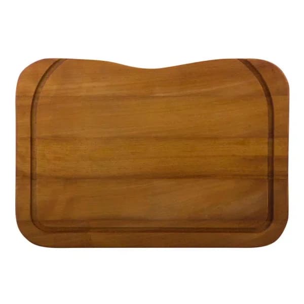 ALFI BRAND Iroko Wood Cutting Board - Large Rectangular Butcher Block for Kitchen & Serving