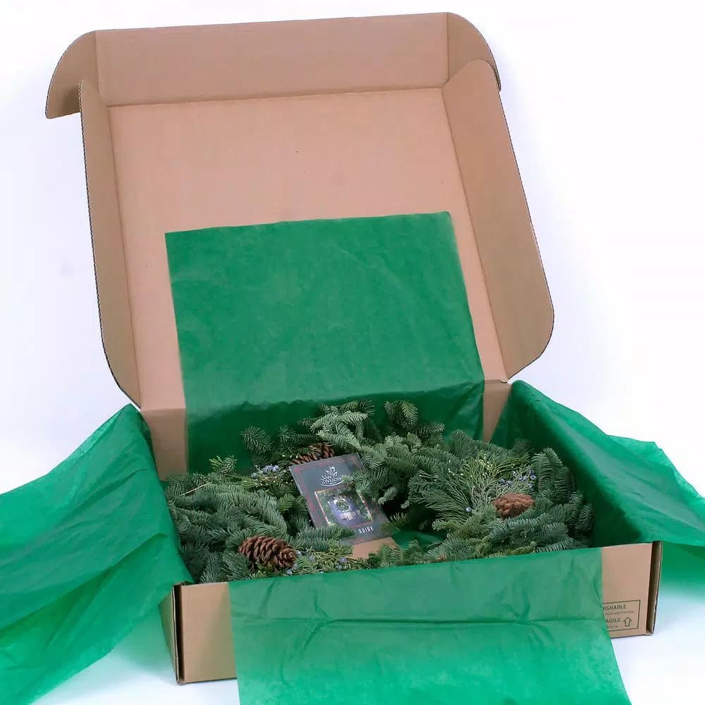 VAN ZYVERDEN 24 in. Fresh Cut Pacific Northwest Mixed Christmas Wreath with Noble Fir, Cedar, Juniper, and Pine Cones