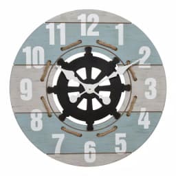 La Crosse Clock Co. 24 in. Blue Coastal Nautical Round Wall Clock thumbnail 4