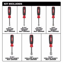 Milwaukee SAE Hollow Shaft Nut Driver Set, 7-Piece thumbnail 2
