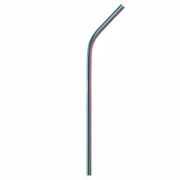 Unbranded Gforce Rainbow Stainless Steel Reusable Straw Set, 10-Pack with Cleaning Brushes thumbnail 2