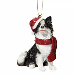 Design Toscano Border Collie Holiday Dog Ornament Sculpture, Hand Painted Resin thumbnail 1