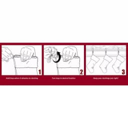 Unbranded 17 in. Red and White Fabric Hang Right Stocking thumbnail 2