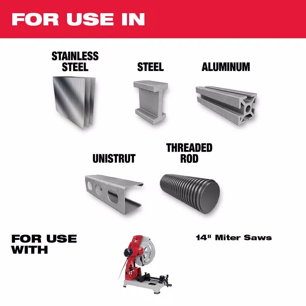 Milwaukee 14 in. 72T Carbide Metal & Stainless Steel Circular Saw Blade