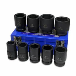 Stark 1 in. Drive Deep Impact Socket Set, 6-Point Cr-Mo, 9-Piece SAE Set with Carrying Case thumbnail 1
