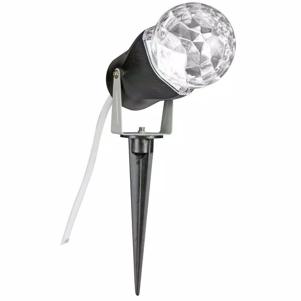 LightShow 10 in. White Projection Kaleidoscope LED Spotlight with Stake