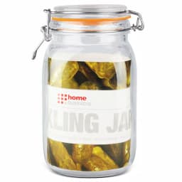 Unbranded 47 oz. Glass Pickling Jar with Steel Bail Lid and Orange Rubber Seal thumbnail 2
