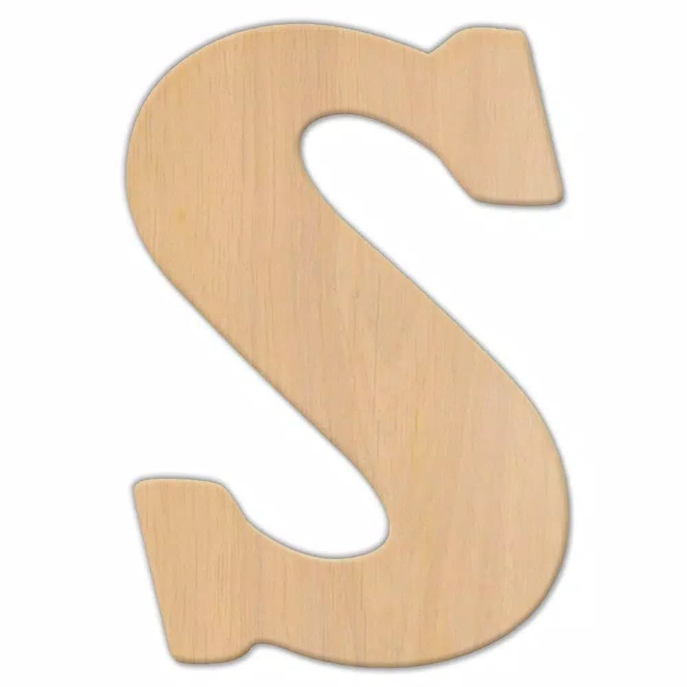 Jeff McWilliams Designs 23 in. Oversized Unfinished Wood Letter (S) - Industrial Style Wall Decor