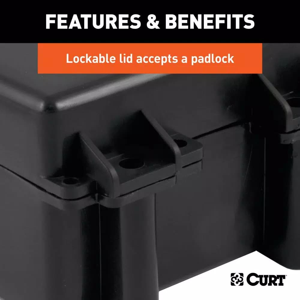 CURT Watertight Breakaway Battery Case - 5" x 3-3/8" x 3-3/4" Replacement Battery Box