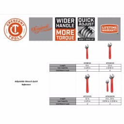 Crescent 2-Piece Adjustable Wrench Set, 6 in. and 10 in. thumbnail 2