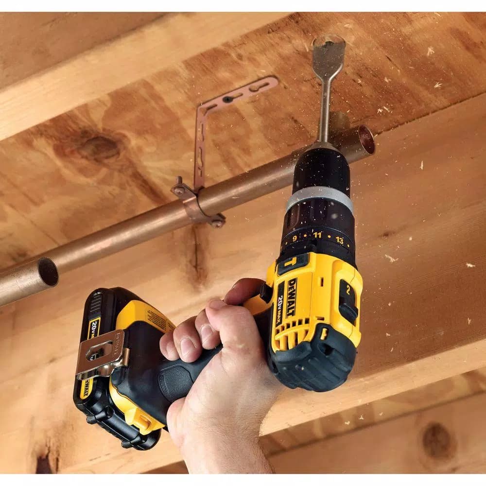 DEWALT 20V MAX Cordless 1/2 in. Compact Hammer Drill/Driver Kit with (2) 1.5 Ah Batteries, Charger & Bag