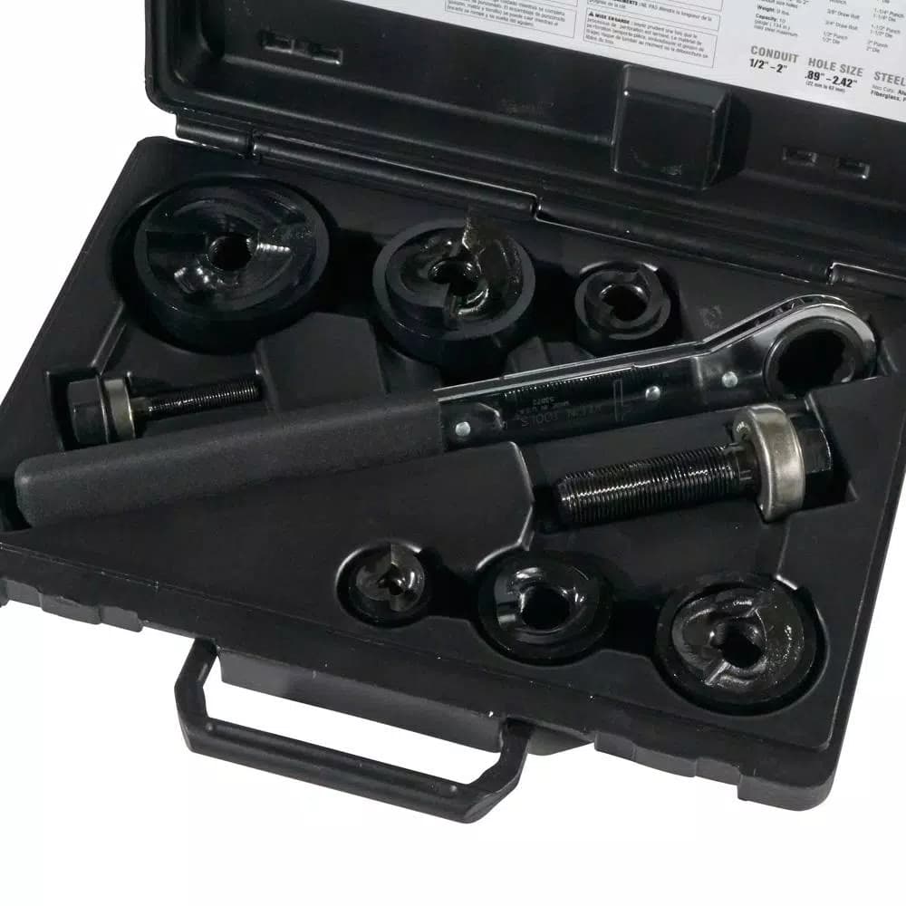 Klein Tools 9-Piece Knockout Punch and Ratcheting Wrench Set