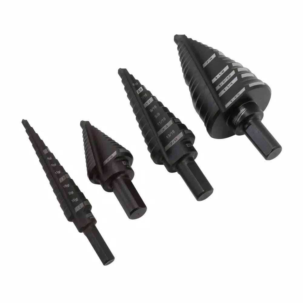 Milwaukee Black Oxide Step Drill Bit Set, 4-Piece