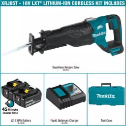Makita 18V LXT Lithium-Ion Brushless Cordless Reciprocating Saw Kit with 5.0Ah Batteries thumbnail 2